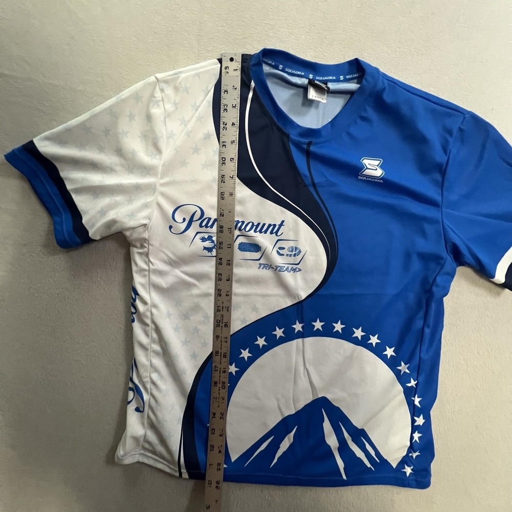 Squadra Cycling Shirt Mens Size Large Blue White Paramount Pictures Short Sleeve - Picture 6 of 6